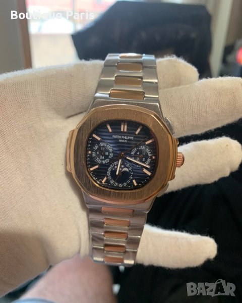 Patek Philippe Nautilius rose gold silver мъжки часовник, снимка 1