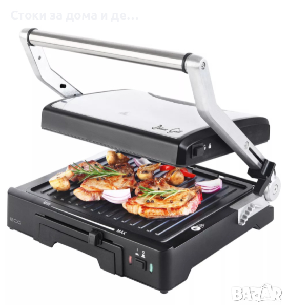 ✨Грил ECG KG 300 Deluxe, 2000W, Черен/Сив , снимка 1