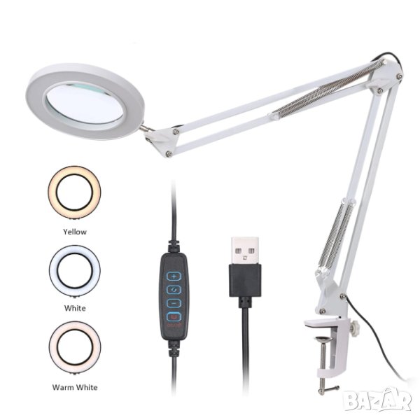Козметична лампа лупа / Лампа за миглопластика и грим / LED Ринг Лампа, снимка 1
