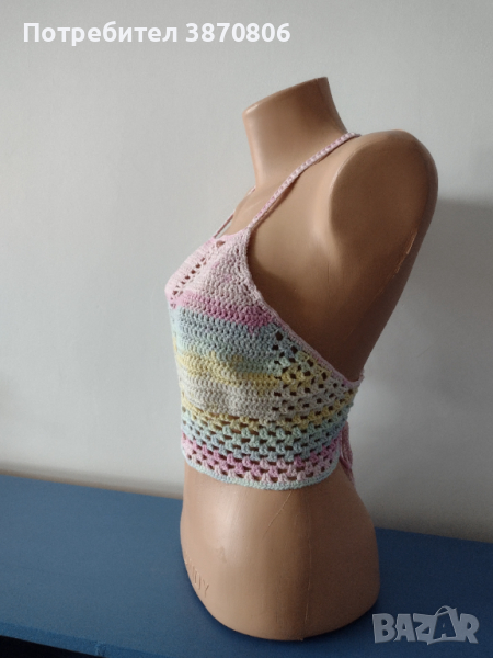 Дамско бюстие в меланж с пастелни цветове, снимка 1