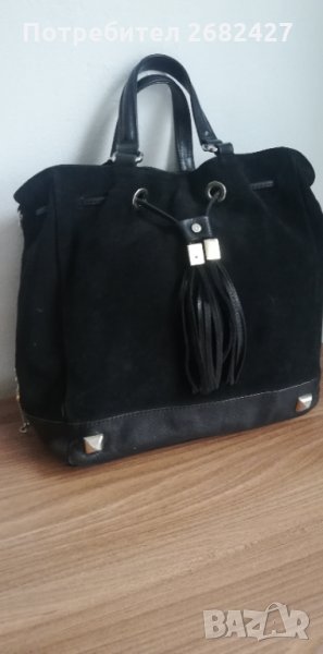 ELISABETTA FRANCHI Дамска чанта Естествена кожаЧерен, снимка 1