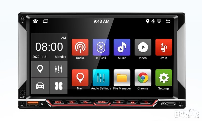 7" 2-DIN мултимедия с Android 12, 32GB ROM , RAM 2GB DDR3 , снимка 1