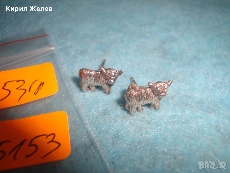 МИНИАТЮРНИ ФИГУРАЛНИ СРЕБЪРНИ ВИНТИДЖ ОБЕЦИ за ЗОДИЯ ТЕЛЕЦ - РЪЧНА АРТ СТАРА ИЗРАБОТКА 25153, снимка 1
