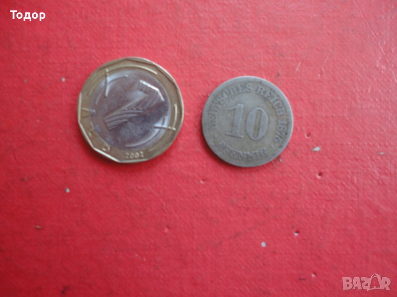 10 пфенинг  1875 Г стара монета Германия , снимка 1