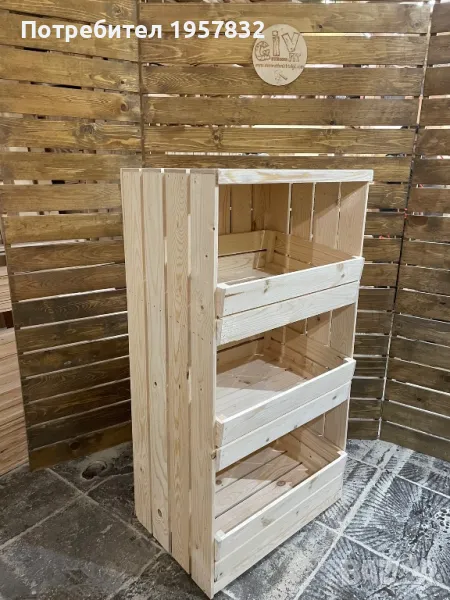 Дървен стелаж за плод и зеленчук шкаф/ витрина, снимка 1