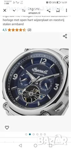 Мъжки автоматичен  самонавиващ часовник Ingersoll Michigan , снимка 5 - Мъжки - 47677554