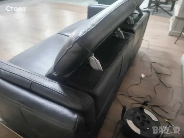 ПРОМОЦИЯ!!! Черен кожен диван тройка с ел. релакс механизъм "Sandro", снимка 10 - Дивани и мека мебел - 47869929