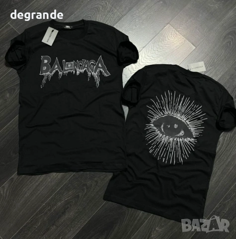 Мъжка Тениска Balenciaga Бяла и Черна, снимка 2 - Тениски - 53642614