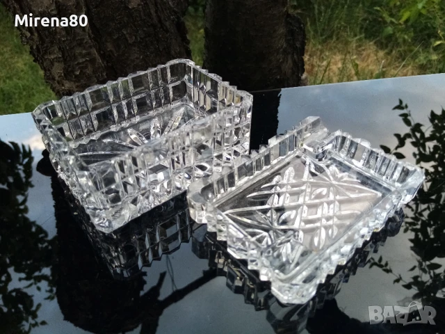 Кристална кутия за цигари - пепелник, снимка 4 - Антикварни и старинни предмети - 51161314