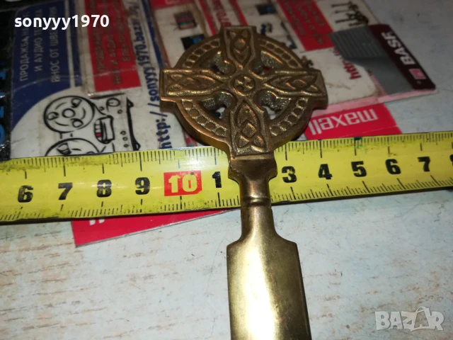 НОЖ ЗА КОЛЕКЦИЯ ПИСМА-МЕД МЕСИНГ-ВНОС ФРАНЦИЯ 1507250951, снимка 6 - Антикварни и старинни предмети - 51024202