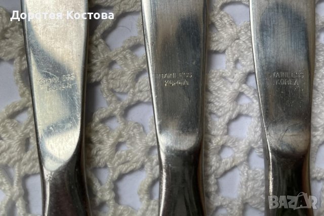 Красиви прибори за хранене с цветя от Корея, 6 бр ножове, снимка 6 - Антикварни и старинни предмети - 44375312