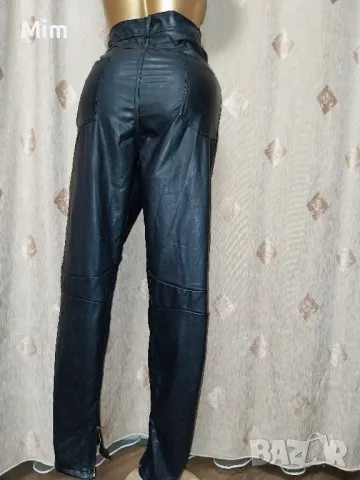 2XL Мъжки ,черен панталон от мека еко кожа, снимка 3 - Панталони - 48636397