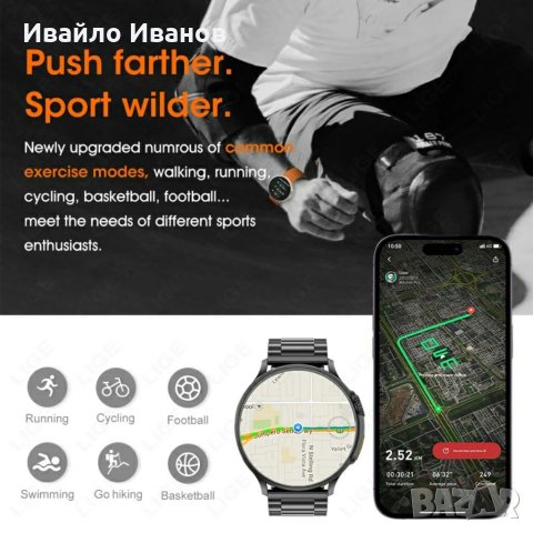 1,6" Smart часовник-NFC ECG+PPG Bluetooth Call GPS Tracker IP68, снимка 8 - Смарт гривни - 42140674