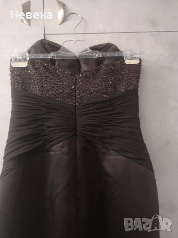 Официална Рокля кафява, дълга тип русалка, размер М, снимка 3 - Рокли - 42471716