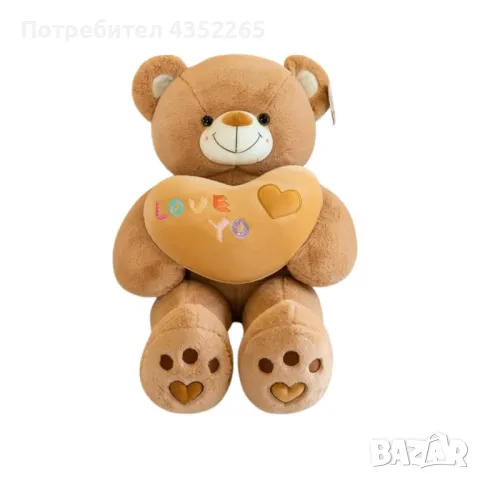 Голямо плюшено мече, със сърчице, снимка 4 - Плюшени играчки - 49099206