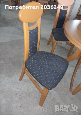 Комплект масивна разтегателна маса с 6 стола, снимка 3 - Маси - 53772420