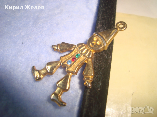 СТАР ПОЗЛАТЕН БРОНЗОВ ФИГУРАЛЕН АРТ ДЕКО МЕДАЛЬОН с КРИСТАЛИ ЧОВЕЧЕ 26121, снимка 5 - Антикварни и старинни предмети - 36249161