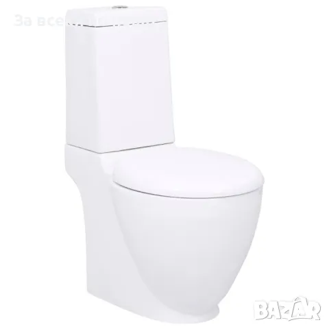 Керамичен моноблок тоалетна чиния кръгла долно оттичане бяла