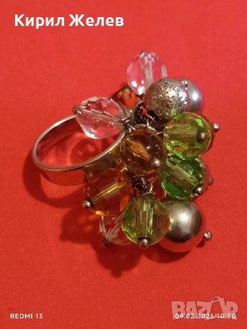 Дизайнерски сребърен пръстен с скъпи редки камъни уникат Арт бижу 53689, снимка 5 - Пръстени - 53410998