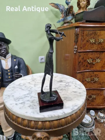 Страхотна антикварна колекционерска бронзова авторска фигура статуетка пластика , снимка 5 - Статуетки - 49486017