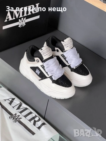 Amiri Дамски Маратонки👟Дамски Спортни Обувки Амири Цвят Бяло-Черно Код E1091