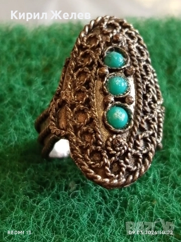 Антикварен сребърен пръстен филигранна изработка Бохо стил ювелирна изработка 27059, снимка 5 - Пръстени - 53763267