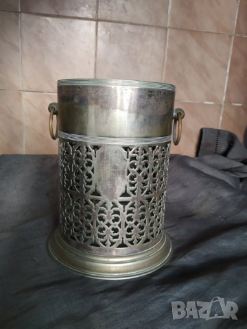 посребрена метална поставка за бутилка арт деко