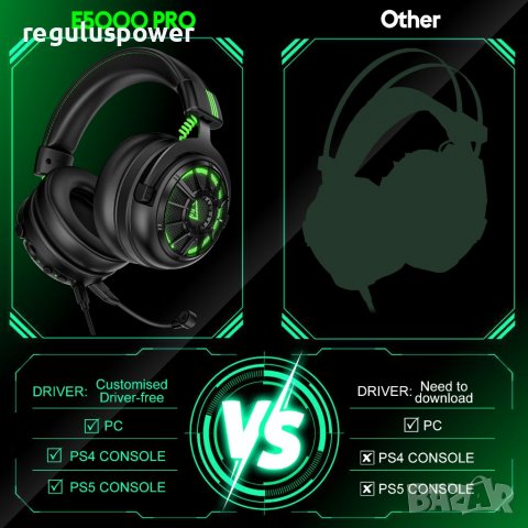 Геймърски слушалки 7.1 съраунд EKSA E5000 Pro Star Engine, Plug & Play, ENC микрофон , снимка 9 - Слушалки и портативни колонки - 39157470