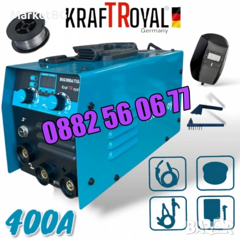 Инверторен Електрожен 400А с телоподаващо, Заваръчен Апарат MIG, MMA, снимка 2 - Други машини и части - 53273999