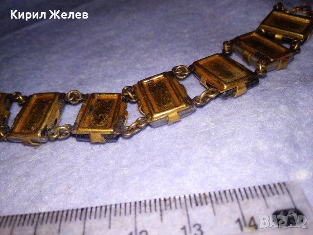 СТАРИННА СКЪПОЦЕННА БРОНЗОВА РЕТРО АРТ ДЕКО ГРИВНА с ДЕБЕЛА ПОЗЛАТА и ШЛИФОВАНИ КАМЪНИ ЯСПИС 38654, снимка 17 - Антикварни и старинни предмети - 41638355