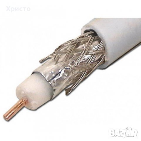 Коаксиален кабел RG6/64, CCS + Al, бял - Coaxial cable, снимка 1 - Приемници и антени - 39798885