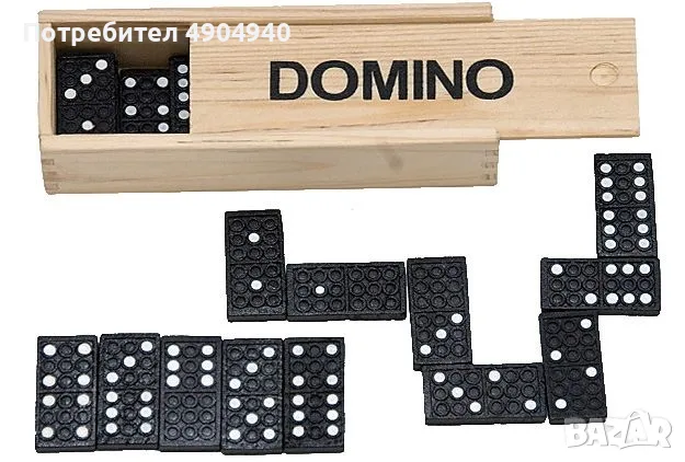 дървено домино в кутия, снимка 2 - Домино - 56087449
