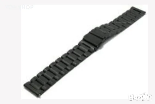 Каишка за часовник 20 мм черна плътна матова закопчалка от неръждаема стомана с EASY-CLICK, снимка 3 - Мъжки - 48741614