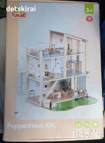 Огромна дървена къща за кукли PLAYLAND XXL, снимка 11 - Кукли - 51309317