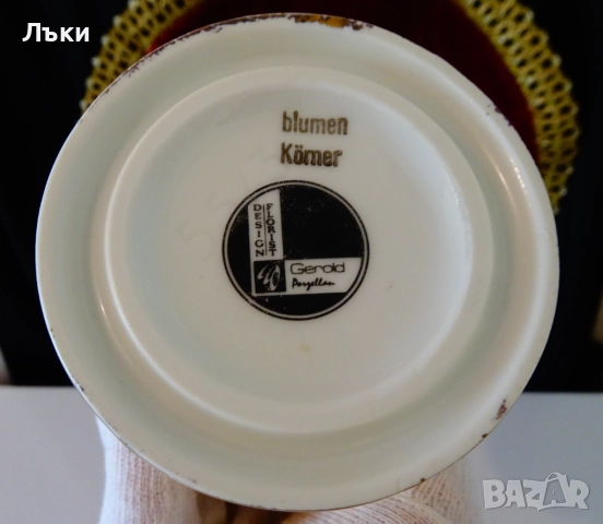 Порцеланова ваза баварски порцелан Gerold,злато 24 карата. , снимка 6 - Вази - 51595390