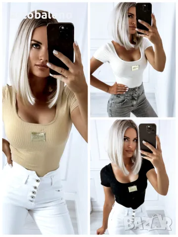 Дамска блуза с къс ръкав на райе 941, 3цвята 