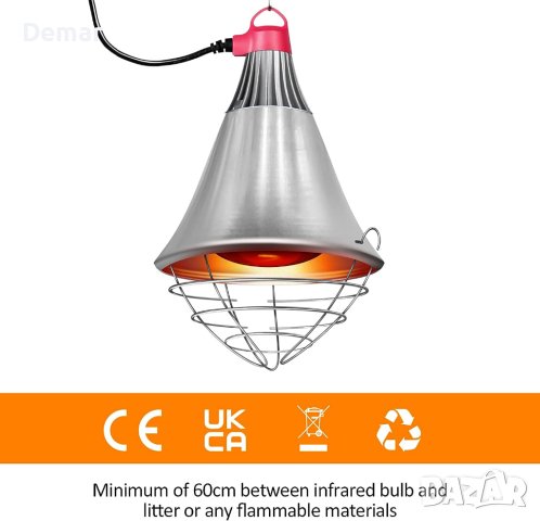 Нагревателна лампа за домашни птици - пилета инфрачервена крушка 250 W , снимка 3 - За птици - 41724335