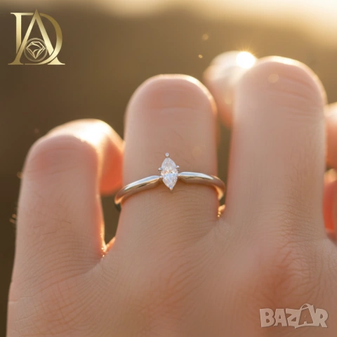 Нов Златен Пръстен с 0.20кт Естествен Диамант, снимка 2 - Пръстени - 42937256