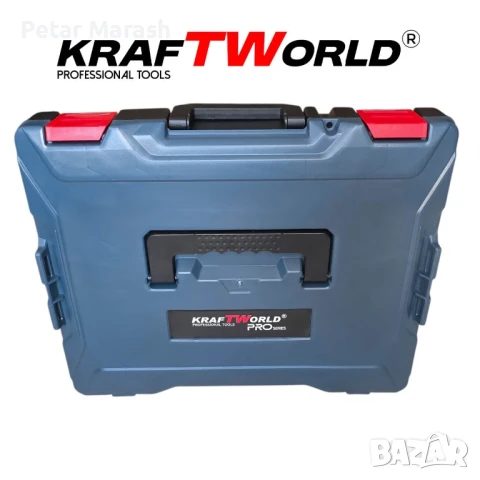 Акумулаторен комплект KraftWorld 5в1 – Лазерен Нивелир, Гайковерт – Винтоверт, Перфоратор, Ъглошлайф, снимка 18 - Винтоверти - 51051114