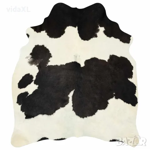 vidaXL Килим от волска кожа, черно и бяло, 150x170 см, снимка 7 - Килими - 56146524
