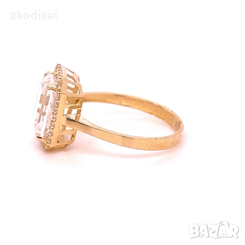 Златен дамски пръстен 2,77гр. размер:53 14кр. проба:585 модел:37727-4, снимка 3 - Пръстени - 53827353