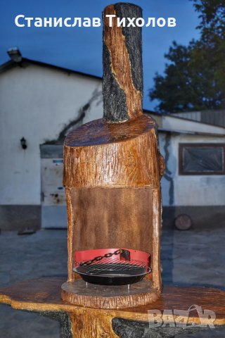 Градинско барбекю от щампован бетон имитация на дърво, снимка 5 - Барбекюта - 38585340