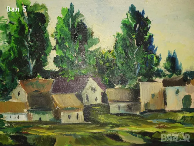 Стара картина , пейзаж - масло , платно, снимка 5 - Картини - 48449998