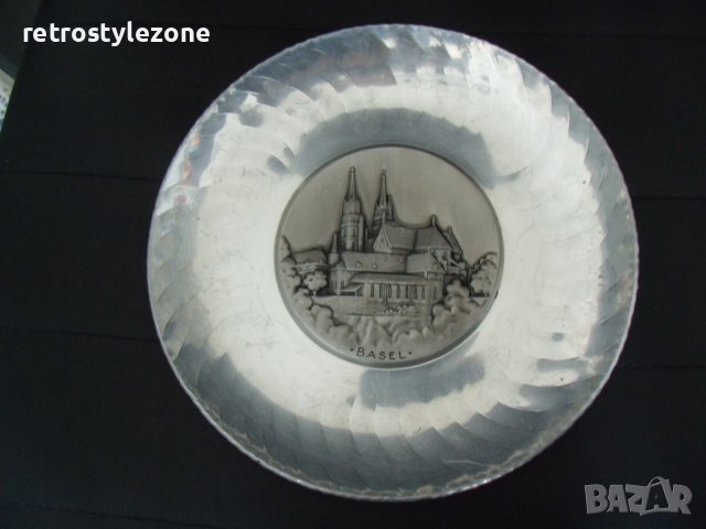 № 6951 старо метално пано BASEL , снимка 4 - Други ценни предмети - 40462619