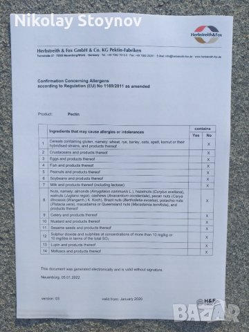 Ябълков пектин, снимка 4 - Други - 38783759