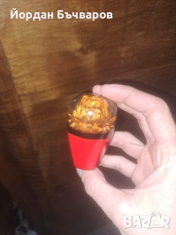 Ретро соц.Vintage топка за скоростен лост от Соц. автомобил , със цвете.