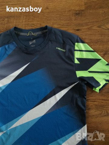 HEAD VISON GRAPHIC BLUE T-SHIRT - страхотна мъжка тениска КАТО НОВА, снимка 4 - Тениски - 40506938