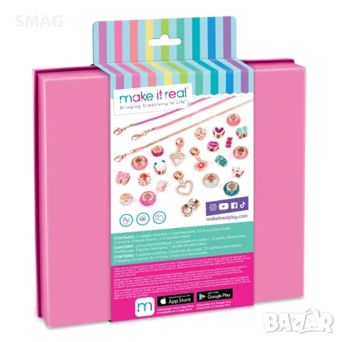 Комплект за правене на гривни Make it Real Think Pink S_1234135, снимка 4 - Образователни игри - 49210368