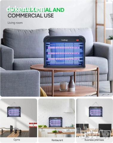 Електрическа LED лампа против комари и мухи 3800V с 3 UV LED крушки, снимка 6 - Друга електроника - 53093993