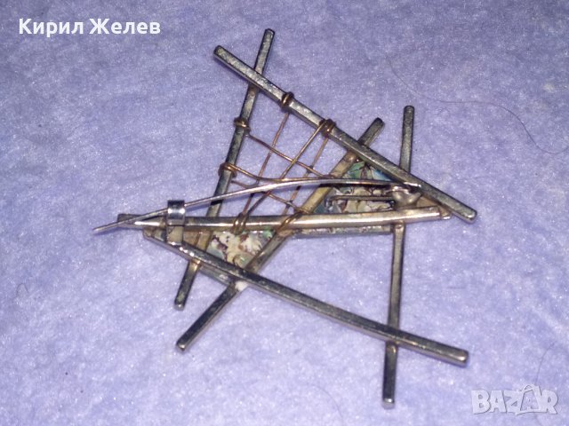 СТАРА АРТИСТИЧНА СЕДЕФЕНА СРЕБЪРНА ВИНТИДЖ АРТ БРОШКА РЪЧНА ИЗРАБОТКА с КРАЛСКИ СЕДЕФ 34496, снимка 6 - Антикварни и старинни предмети - 39535588
